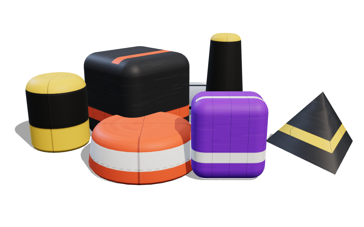 The inflatable bunker set.