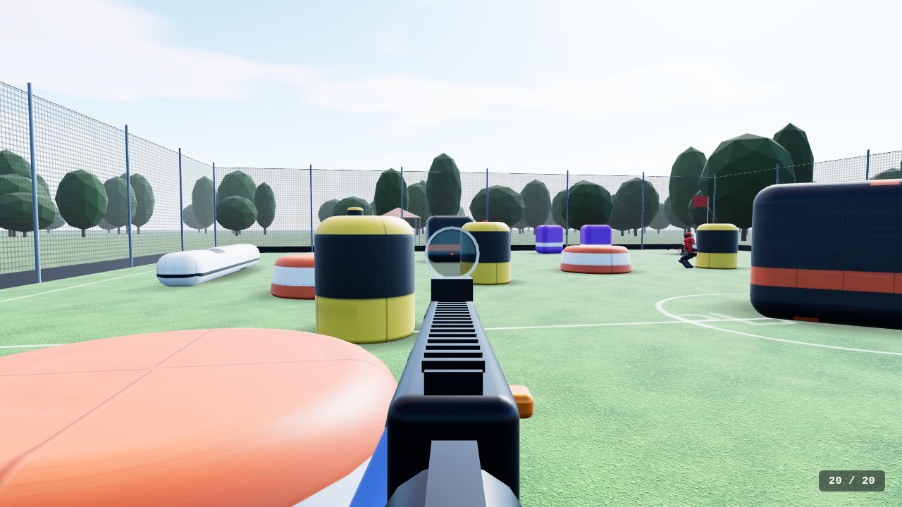 Right-click brings the red dot to the center of the screen and zooms the view.